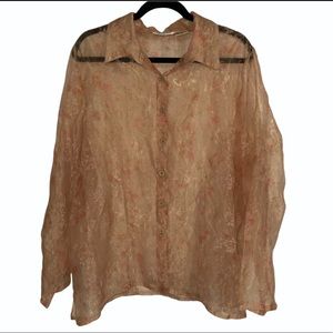 Semi sheer floral blouse 2X